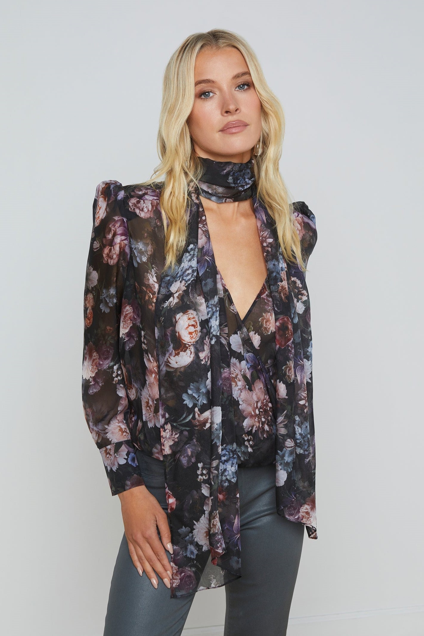 L'Agance Cambria Silk Tie Neck Blouse for Women - Elegant Satin Blouse with Bow Tie Detail - Perfect for Office Wear, Business Meetings & Special Occasions