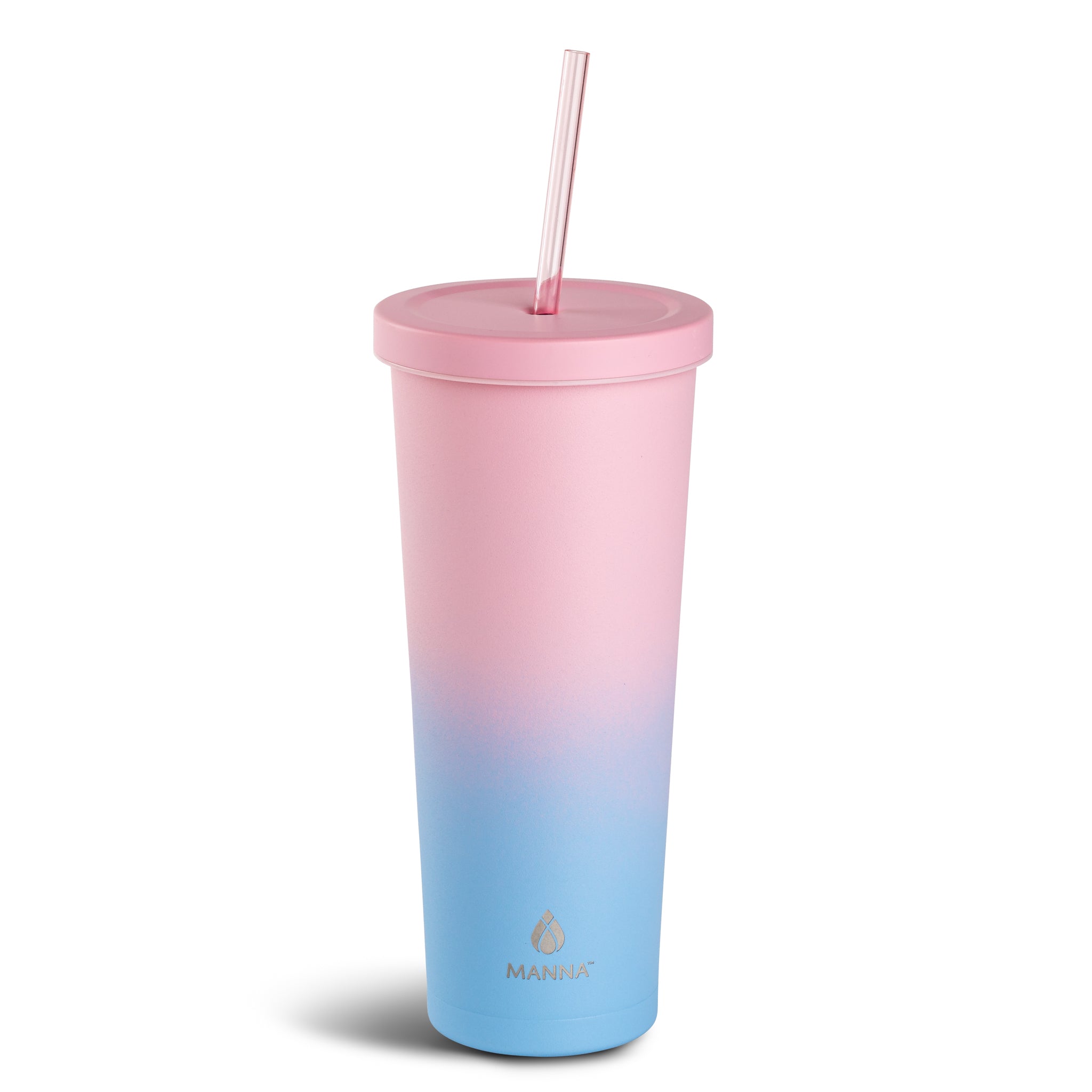 24 oz Ombre Stainless Steel Tumbler with Lid & Straw - Insulated Cold Drink Cup for Iced Coffee, Smoothies & Water - Perfect for Office, Gym & Outdoor Activities