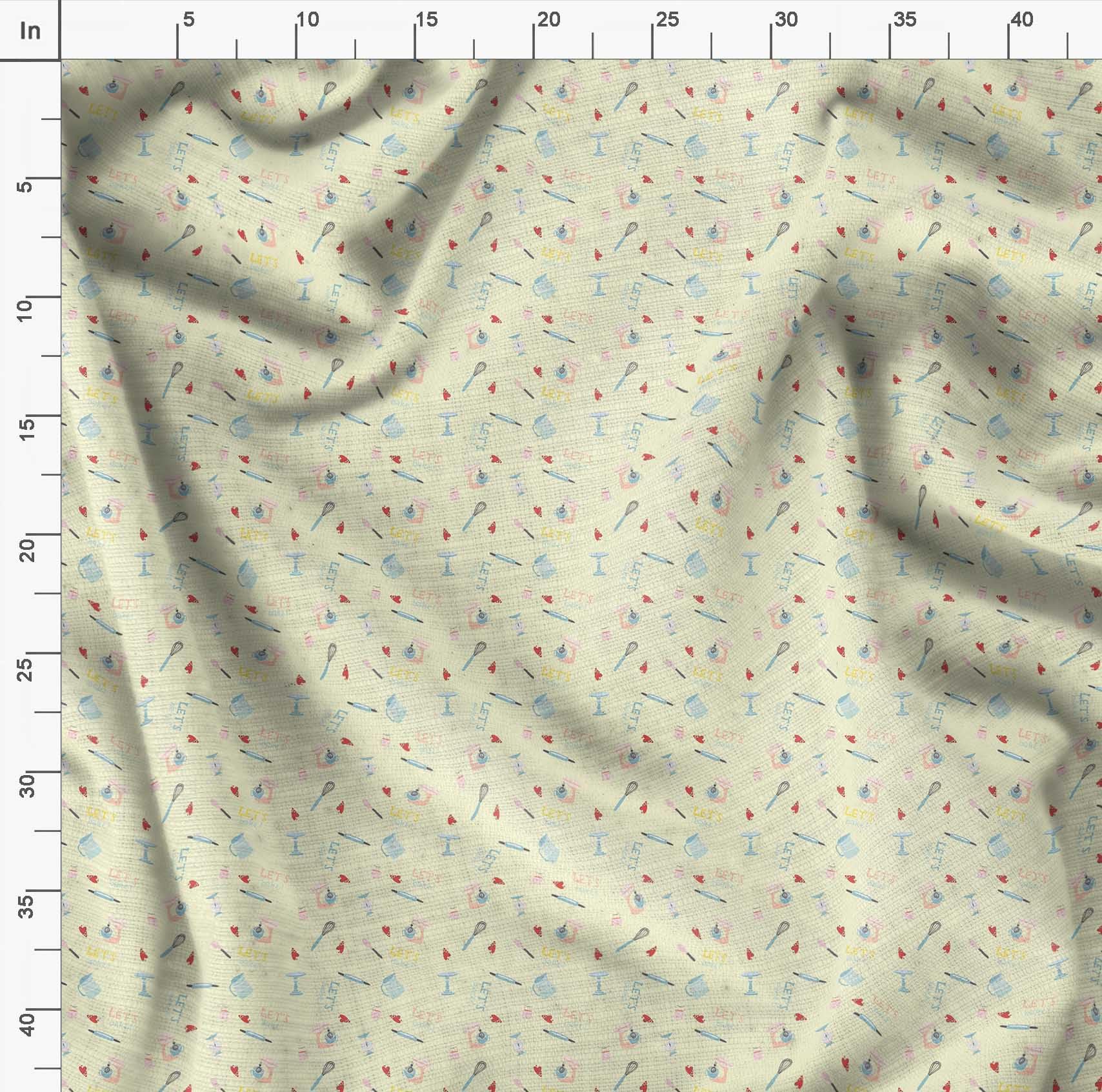 Soimoi Moss Georgette Yellow Fabric by The Yard - 42 Inch Wide Printed Fabric for Baking & Kitchen Textiles - Whimsical Patterns for Baking Enthusiasts - Perfect for Aprons, Table Runners & DIY Crafts