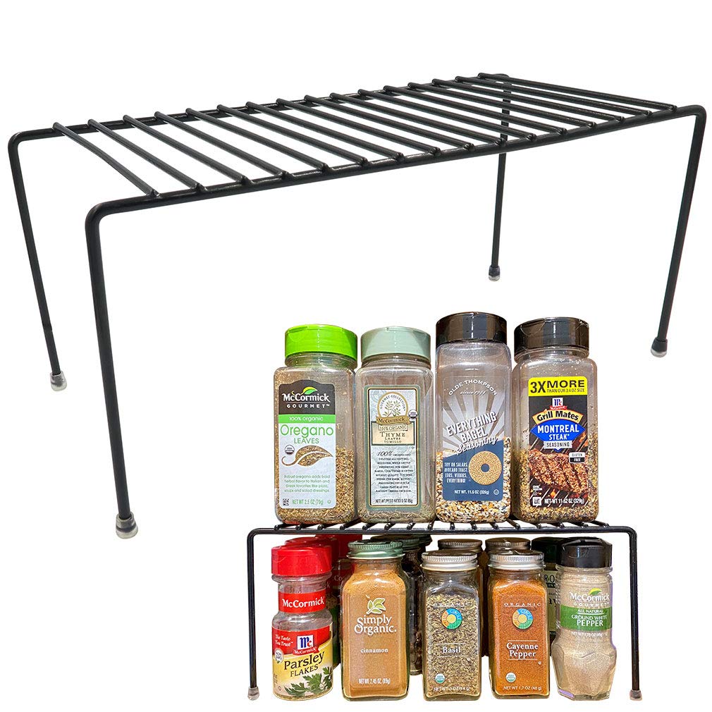 Evelots 2-Pack Adjustable Kitchen Cabinet Organizer Shelf - Space Saving Storage for Pantry, Bathroom, Closet & Bedroom - Perfect for Spice Racks, Toiletries & Small Item Organization
