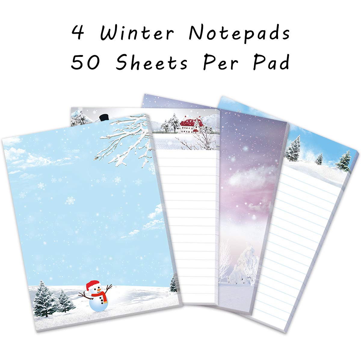Festive Christmas Notepad Set - Winter Holiday Themed Memo Pads for Gift Giving, Office Notes & Holiday Planning (Pack of 3)
