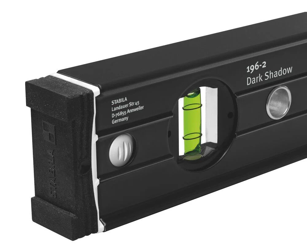 Stabila Dark Shadow Type 196 2-Piece 24 Inch & 48 Inch Aluminum Level Set with Carrying Case STA 37348 - Perfect for Construction, Carpentry, and DIY Home Projects