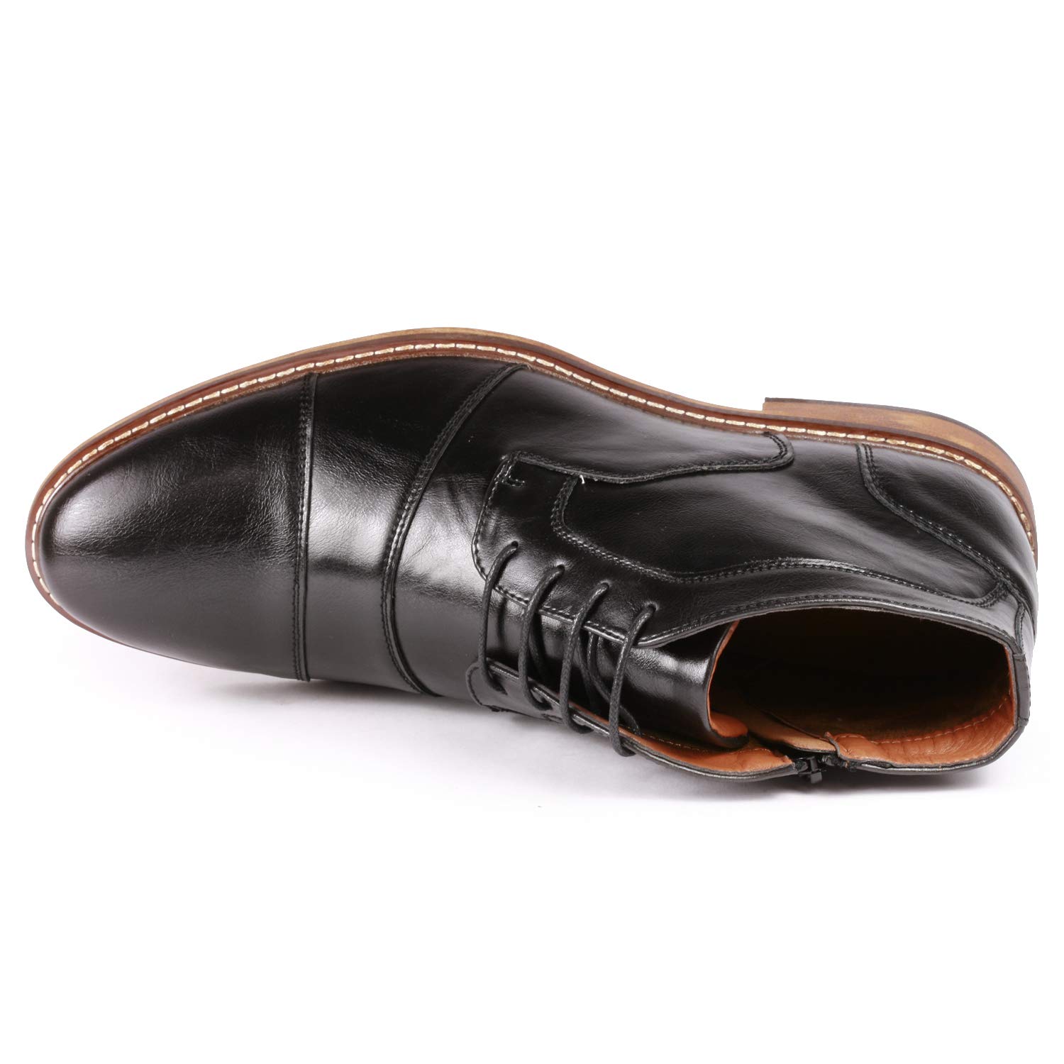 Metrocharm MC147 Men's Cap Toe Oxford Ankle Boot - Formal Dress Shoes & Casual Boots for Business, Office, and Everyday Wear