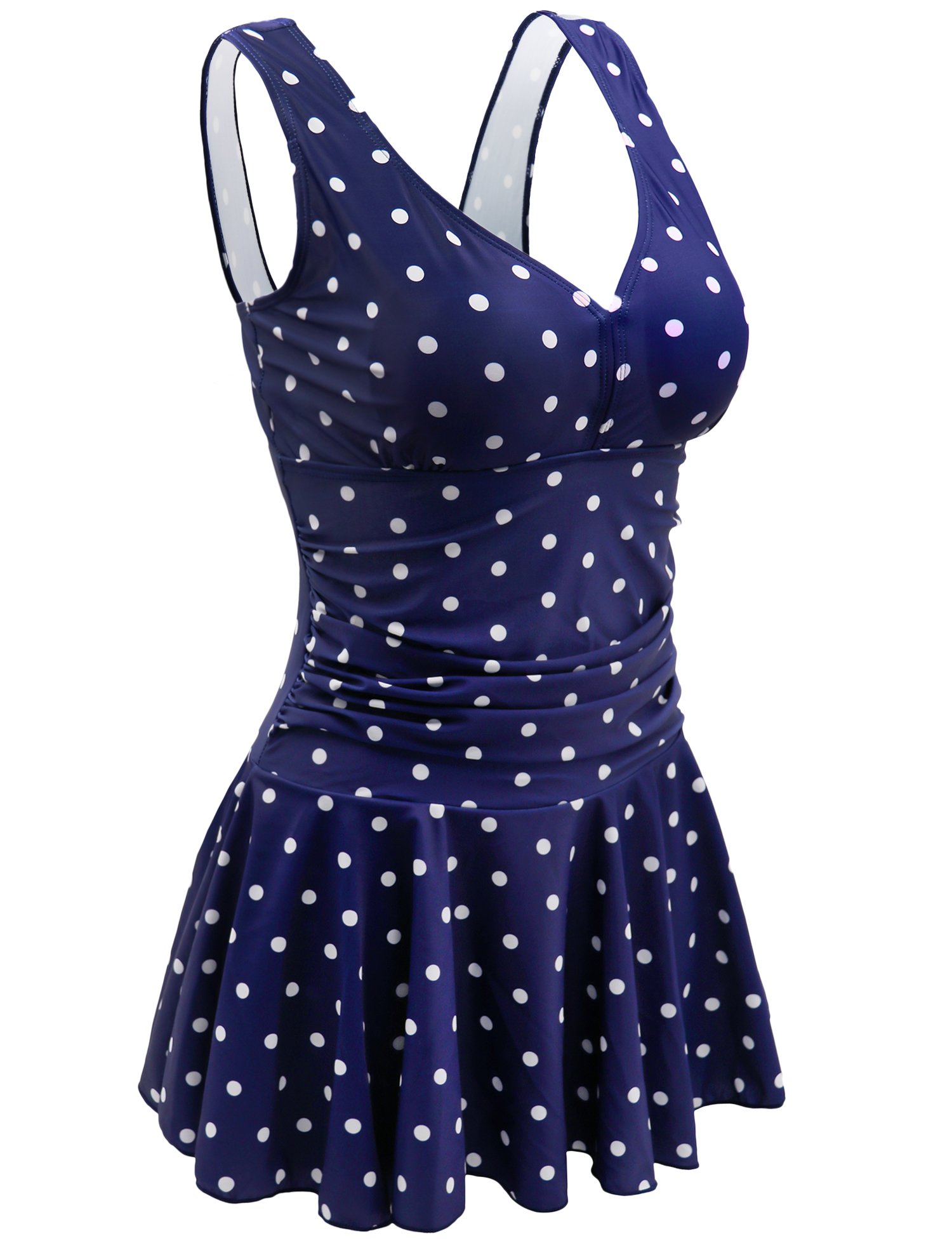 AONTUS Plus Size One Piece Swimsuits for Women - Vintage Bathing Suits with Tummy Control - Perfect for Beach, Pool & Summer Vacations