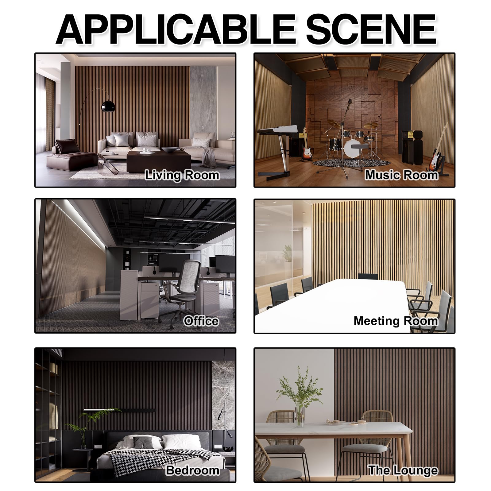 Premium Acoustic Wood Wall Panels - 2-Pack 94.5