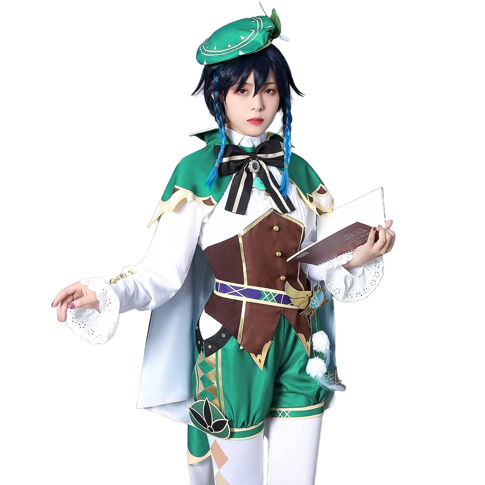 Genshin Impact Venti Cosplay Outfit Full Set - Ganyu, Klee, Xiao, Barbara Hoodie, Cloak, Cape, Shorts & Hat | Anime Costume for Halloween, Conventions & Cosplay Events