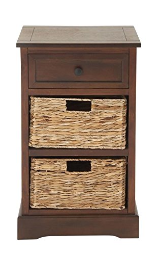 Deco 79 Wooden Storage Organizer with 2 Baskets and 1 Drawer - 16