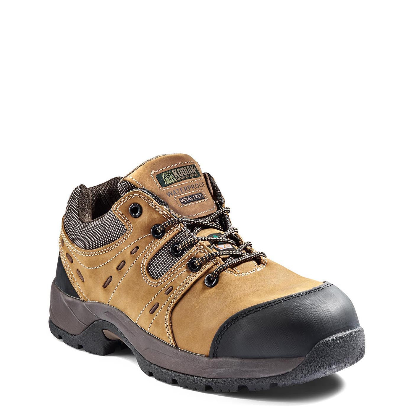 Kodiak Trail Men's Waterproof Lightweight Composite Toe Work Boots - Brown 302120 | Slip Resistant Safety Shoes for Construction, Hiking & Outdoor Work