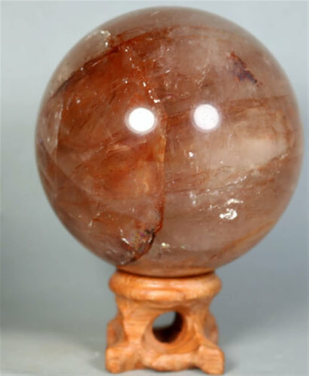 DOUPE Red Fire Quartz Hematoid Crystal Polished Palm Stone - 600g 650g Healing Stone for Meditation, Reiki, Chakra Balancing & Stress Relief
