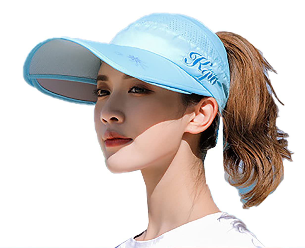 Adjustable Summer Sun Visor Hat for Golf, Tennis & Running - Retractable Brim UV Protection Cap for Outdoor Sports & Beach Activities