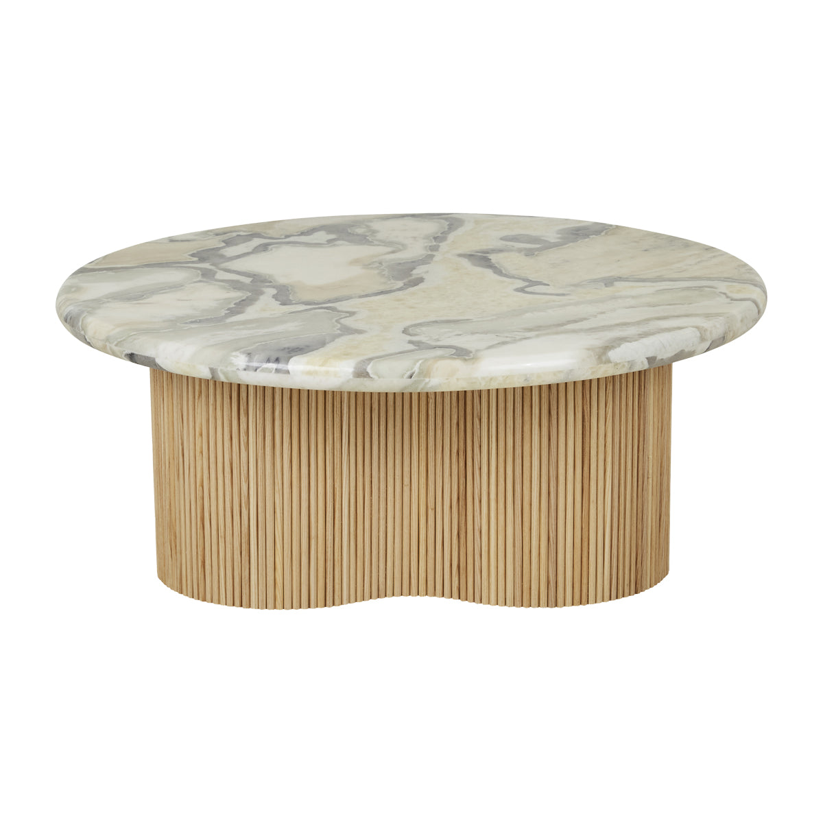 Artie Wave Ripple Coffee Table - Modern Glass Top End Table for Living Room, Bedroom & Office - Stylish Accent Furniture for Home Decor