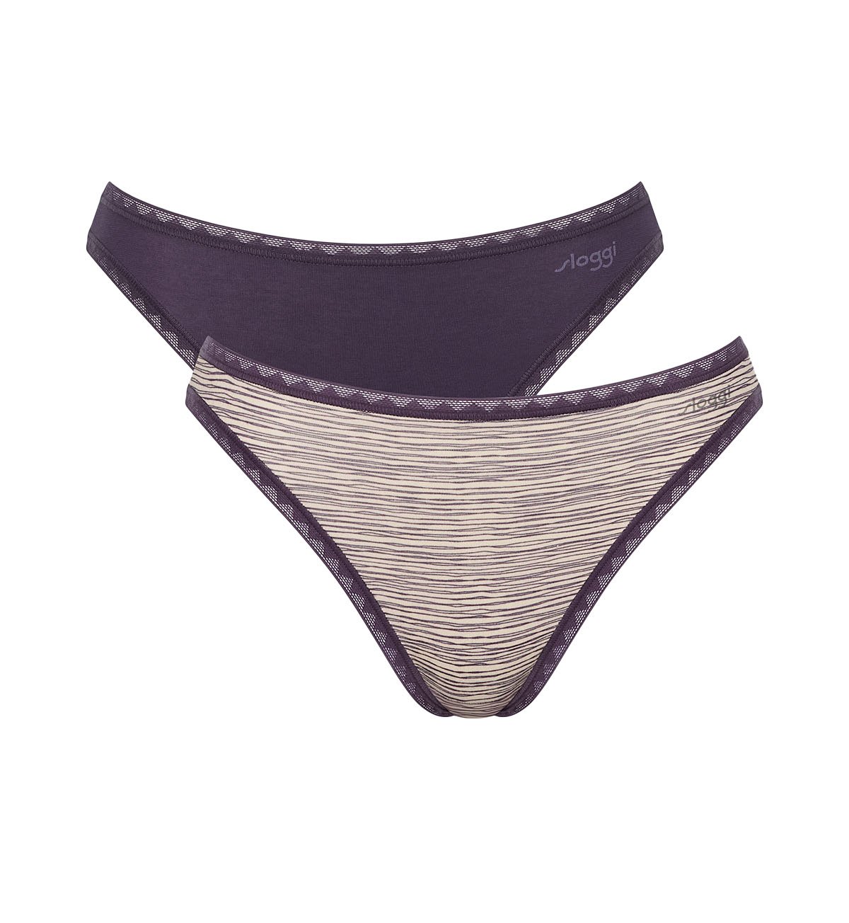 SLOGGI GO TAI 2-Pack Women's Comfortable Cotton Underwear - Perfect for Everyday Wear, Yoga & Lounge