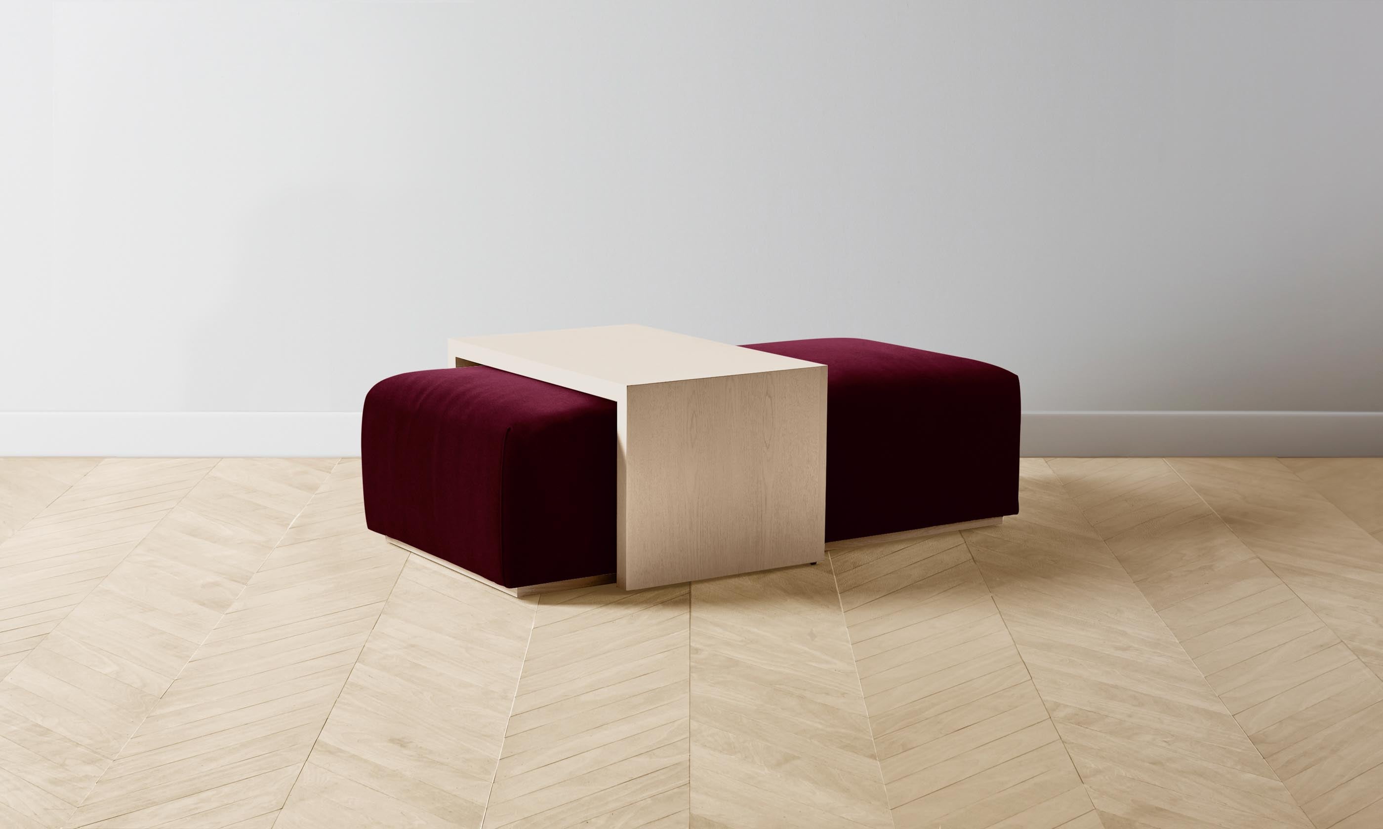 The Bowery Ottoman - Luxurious Mohair Crimson Upholstered Footrest & Accent Chair for Living Room, Bedroom & Lounge - Perfect for Relaxing & Stylish Home Decor