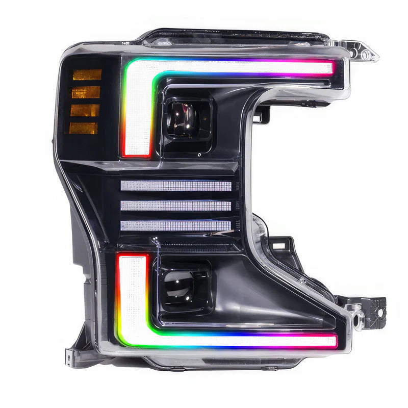 Ford Super Duty LED Headlights - Morimoto XB Hybrid Flow Series (2020-2022 Models) | Multicolor Custom Lighting for Off-Road & Night Driving