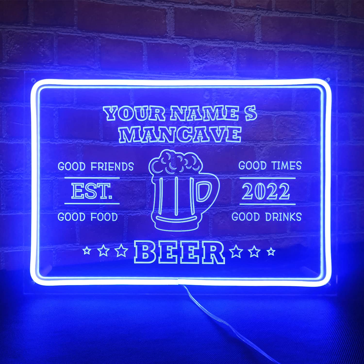 Custom Neon Bar Sign - Personalized LED Home Bar Sign for Man Cave & Pub Decor - 13.8