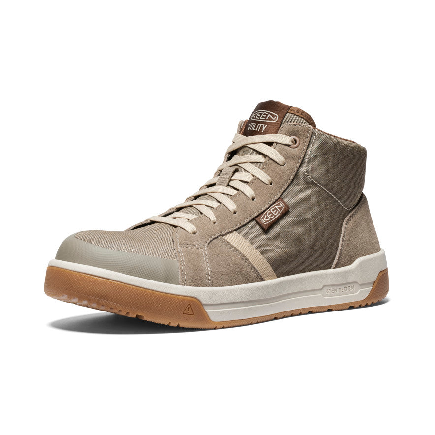 Kenton Mid Work Boots for Men - Carbon Toe Safety Shoes in Brindle/Gum | Durable Construction for Construction, Warehouse & Outdoor Work