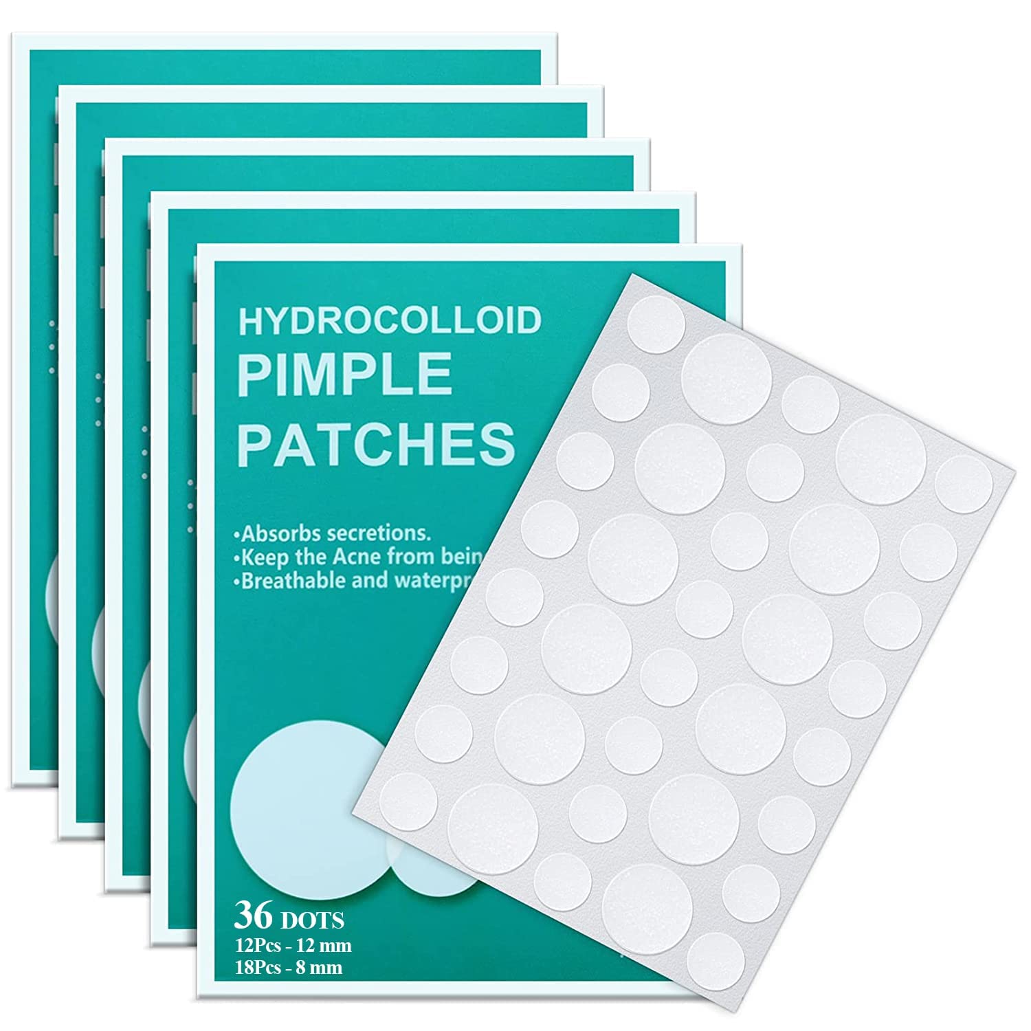 Qolixs Hydrocolloid Acne Patches for Face - 36 Invisible Pimple Patches for Acne Treatment, Suitable for All Skin Types | Clear Facial Stickers for Overnight Acne Healing, Teen & Adult Skin Care