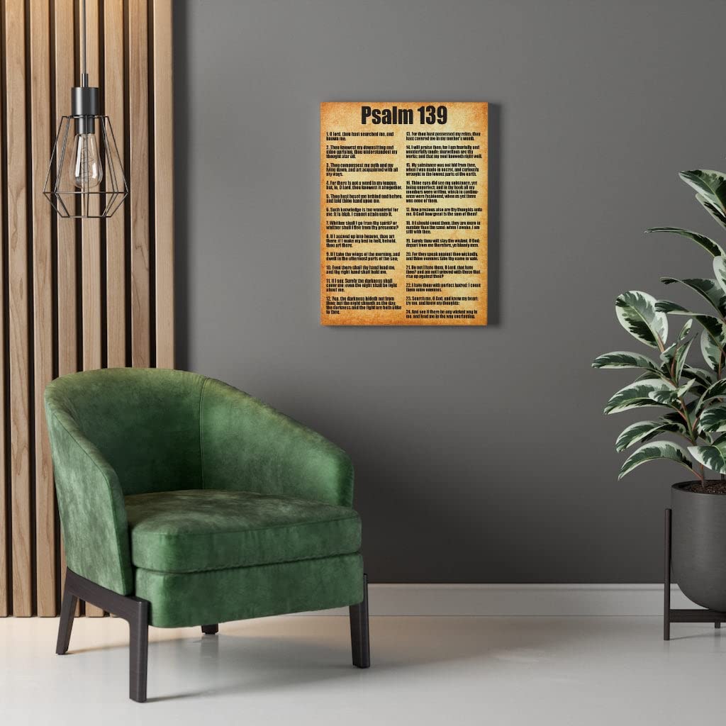 Christian Wall Art - Gold Bible Verse Canvas with Psalm 139 Scripture - Inspirational God with You Religious Home Decor for Living Room, Bedroom & Church