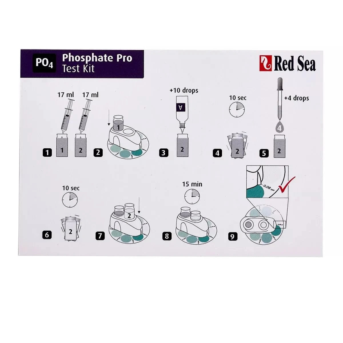 Red Sea Algae Control Pro Test Kit – Accurate Water Testing for Aquariums & Fish Tanks | Prevent Algae Growth in Saltwater & Freshwater Tanks
