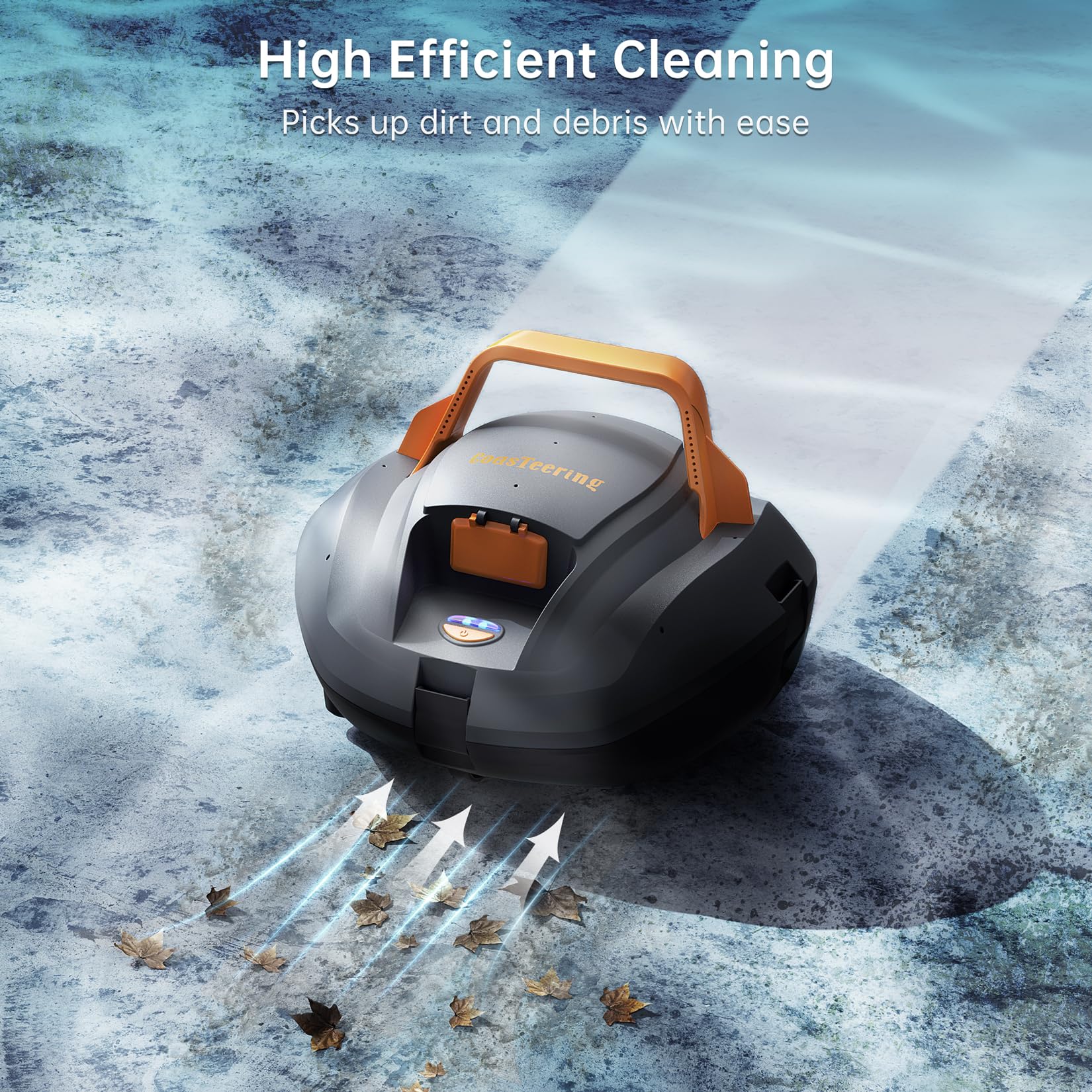 2024 Upgraded Planet Pool Vacuum Robot - Cordless Robotic Pool Cleaner with 100 Min Runtime, Powerful Suction & Fast Charging | Self-Parking Design for Above Ground Pools up to 850 Sq.Ft | Perfect for Weekly Pool Maintenance & Quick Cleanups