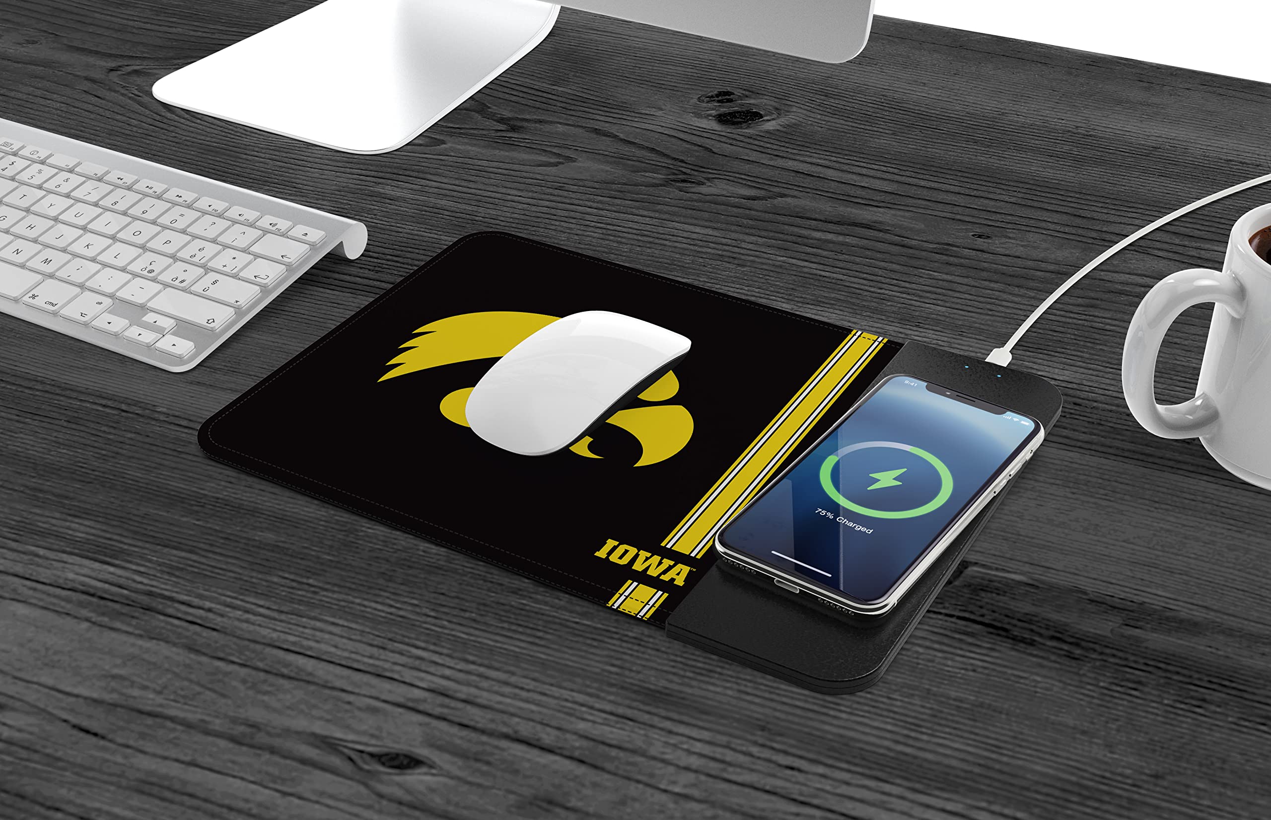 SOAR NCAA Unisex Wireless Charging Mouse Pad with Phone Holder - Perfect for Gaming, Office & College Dorm Desk Accessories