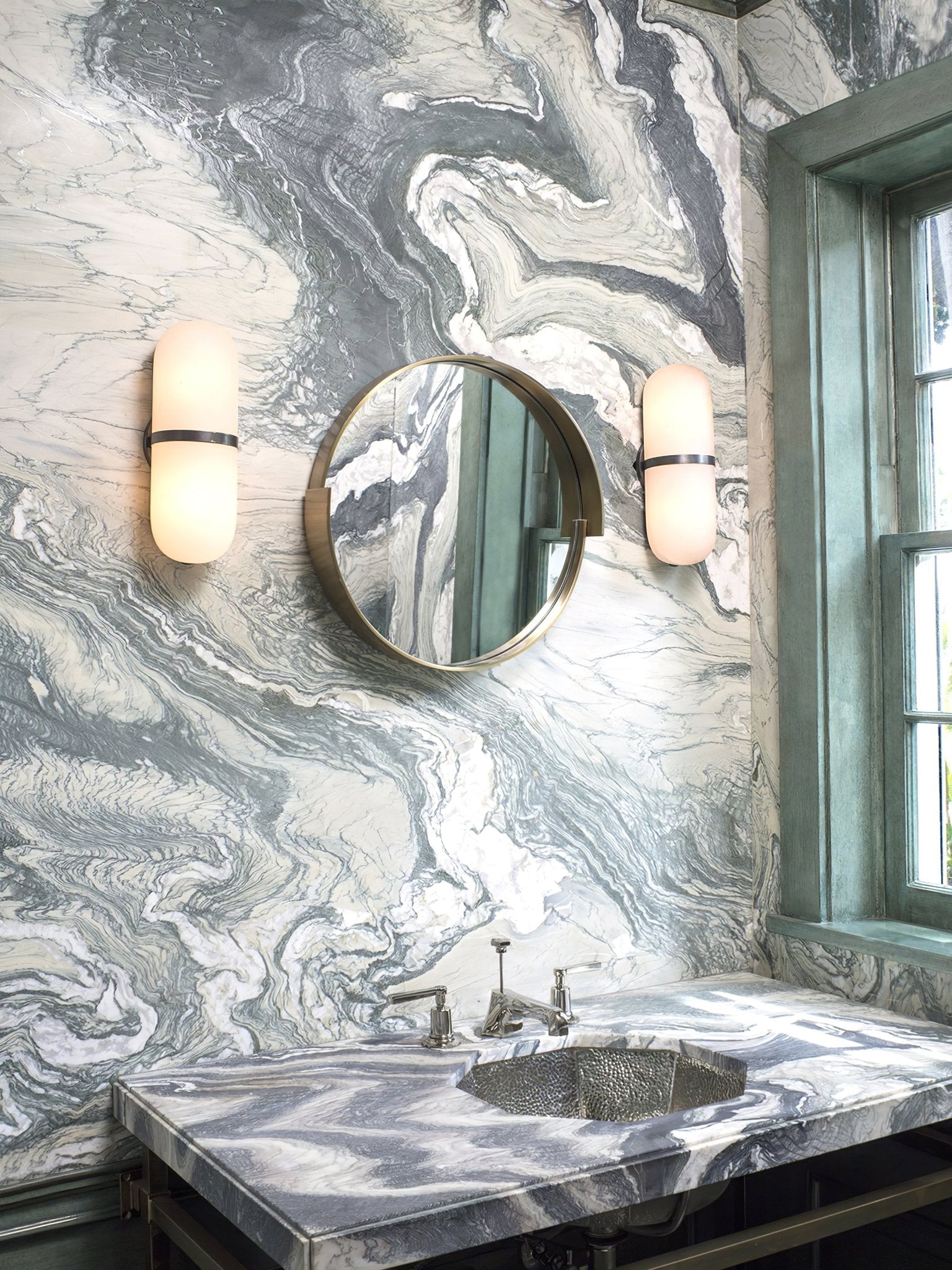 Alabaster Pill Wall Light - Modern Minimalist Sconce for Bedroom, Living Room & Hallway - Dimmable LED Wall Lamp for Ambient Lighting