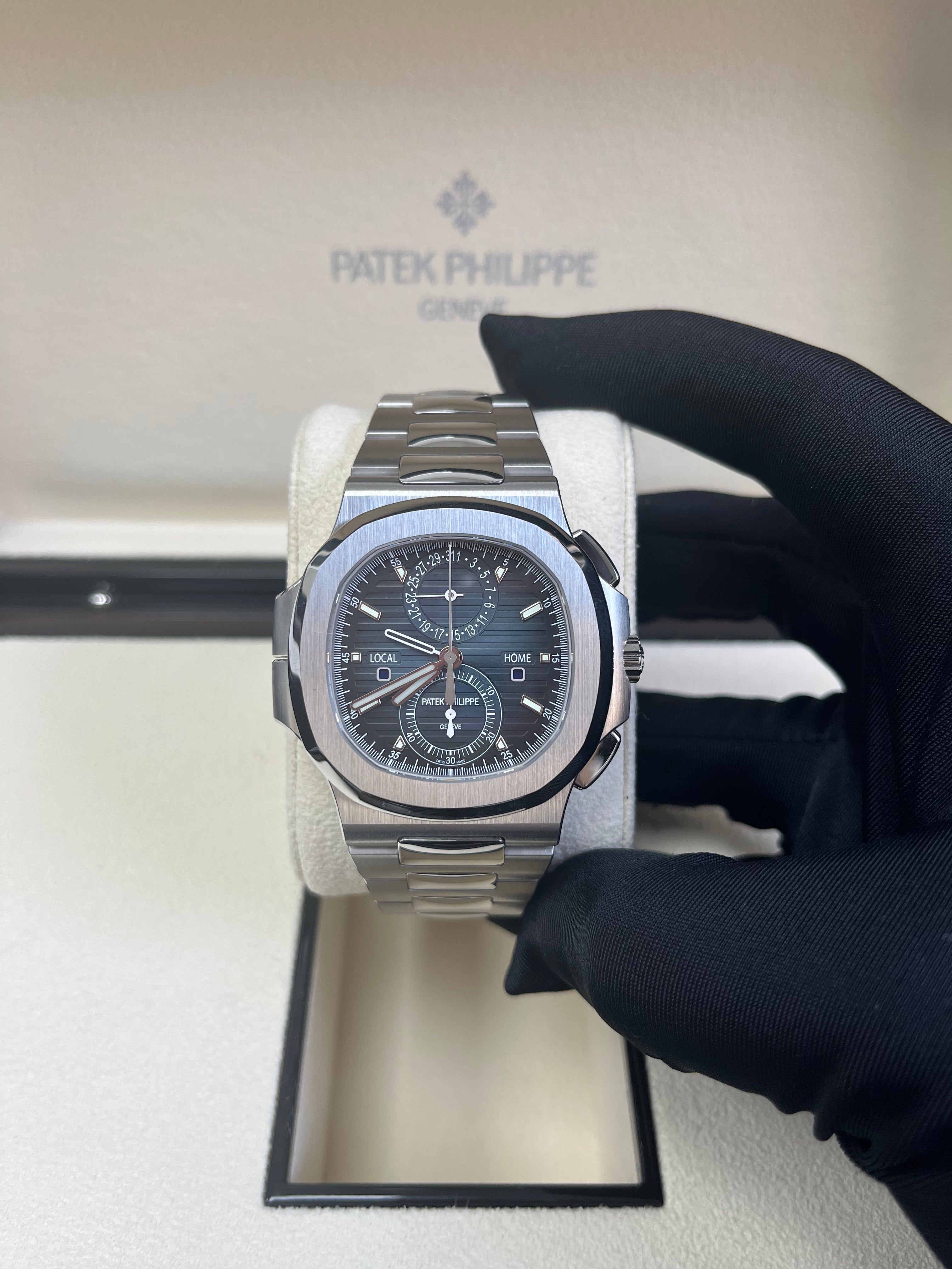 Patek Philippe Nautilus 40mm Stainless Steel Men's Watch - Blue Dial Chronograph Ref. 5990/1A-011 | Luxury Automatic Timepiece for Travel, Business & Special Occasions