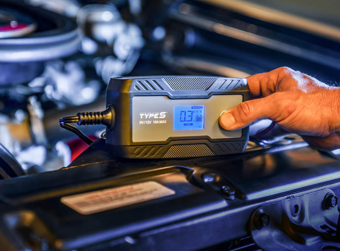 10A Smart Battery Charger and Maintainer - 12V/24V for Car, Truck, Motorcycle, Boat - Automatic Charging & Maintenance Mode - Perfect for Winter Storage & Long-Term Vehicle Care