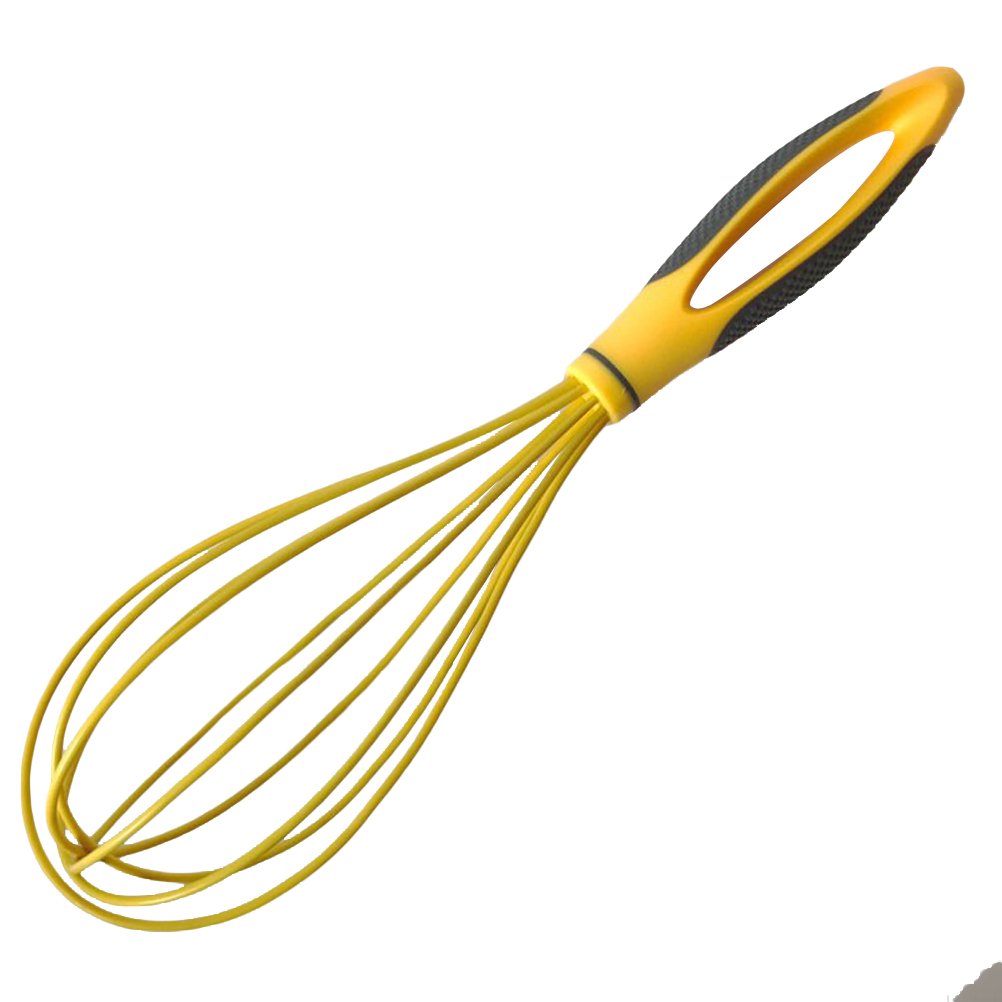 Hemoton 10-Inch Silicone Egg Mixer - Manual Hand Mixer for Baking, Cooking & Whisking Eggs - Durable Wire Whisk for Cake Mixing, Batter & Dough - Perfect Kitchen Gadget for Home Bakers & Cooking Enthusiasts (Great for Baking Cakes, Cookies & Whipping Cream)