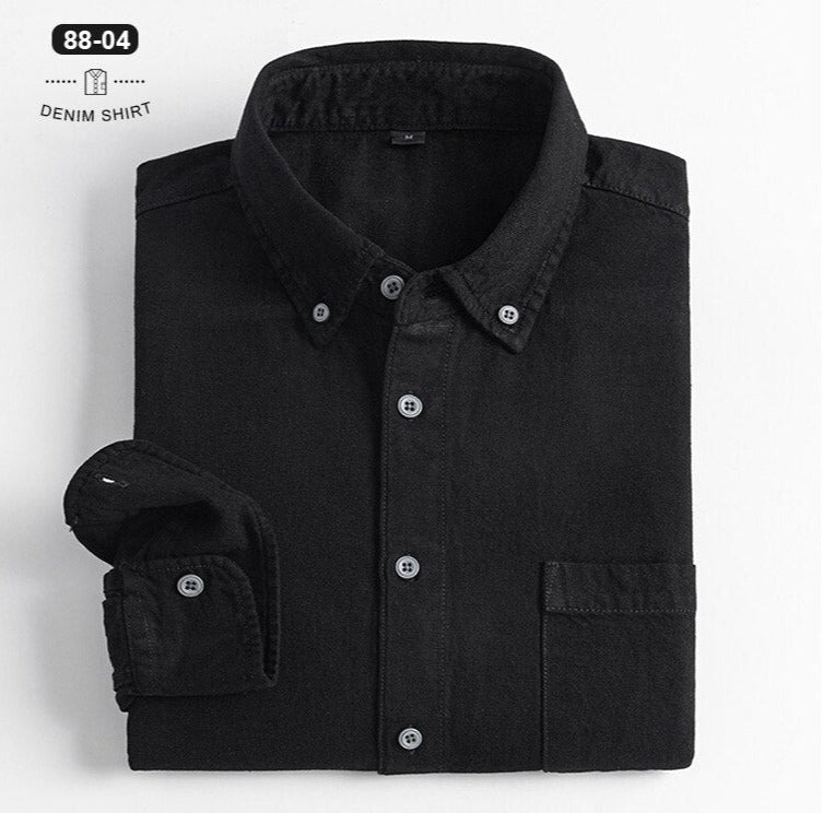 Business Casual Denim Shirt for Men - Comfortable Stretch Work Shirt - Office Wear & Smart Casual Outfits