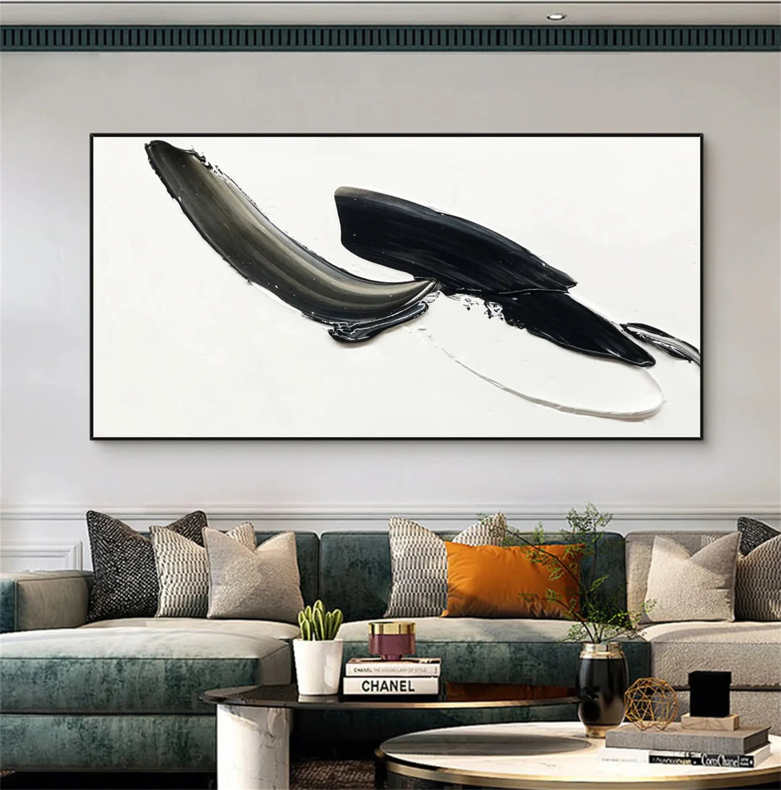 White & Black Minimalist Textured Painting Canvas - Modern Abstract Wall Art for Living Room, Bedroom & Office Decor | Premium Quality Artist Canvas #MM210