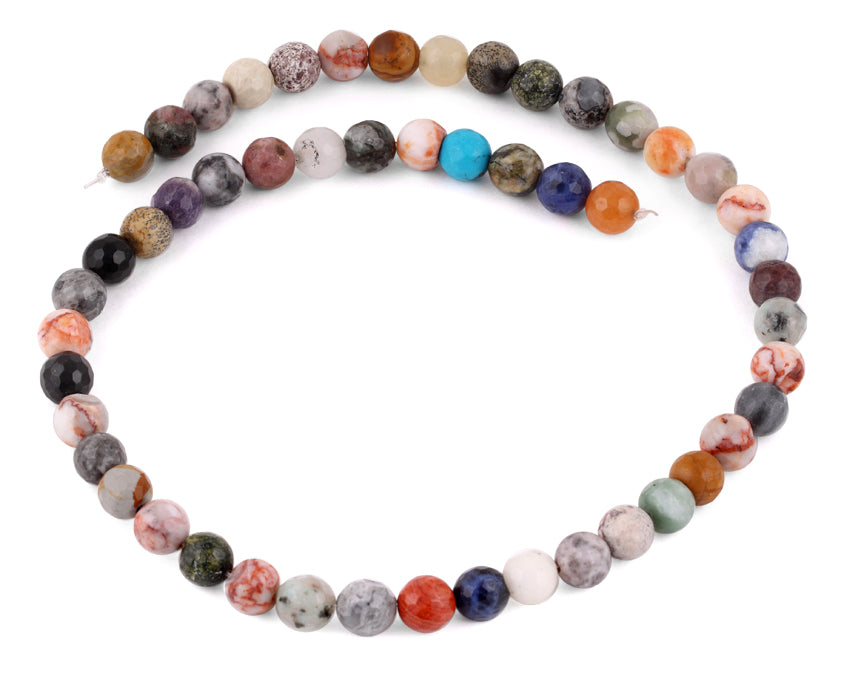 8.5mm Hand-Faceted Multi-Gemstone Beads for Jewelry Making - Natural Stone Pebble Beads for Necklaces, Bracelets & DIY Crafts