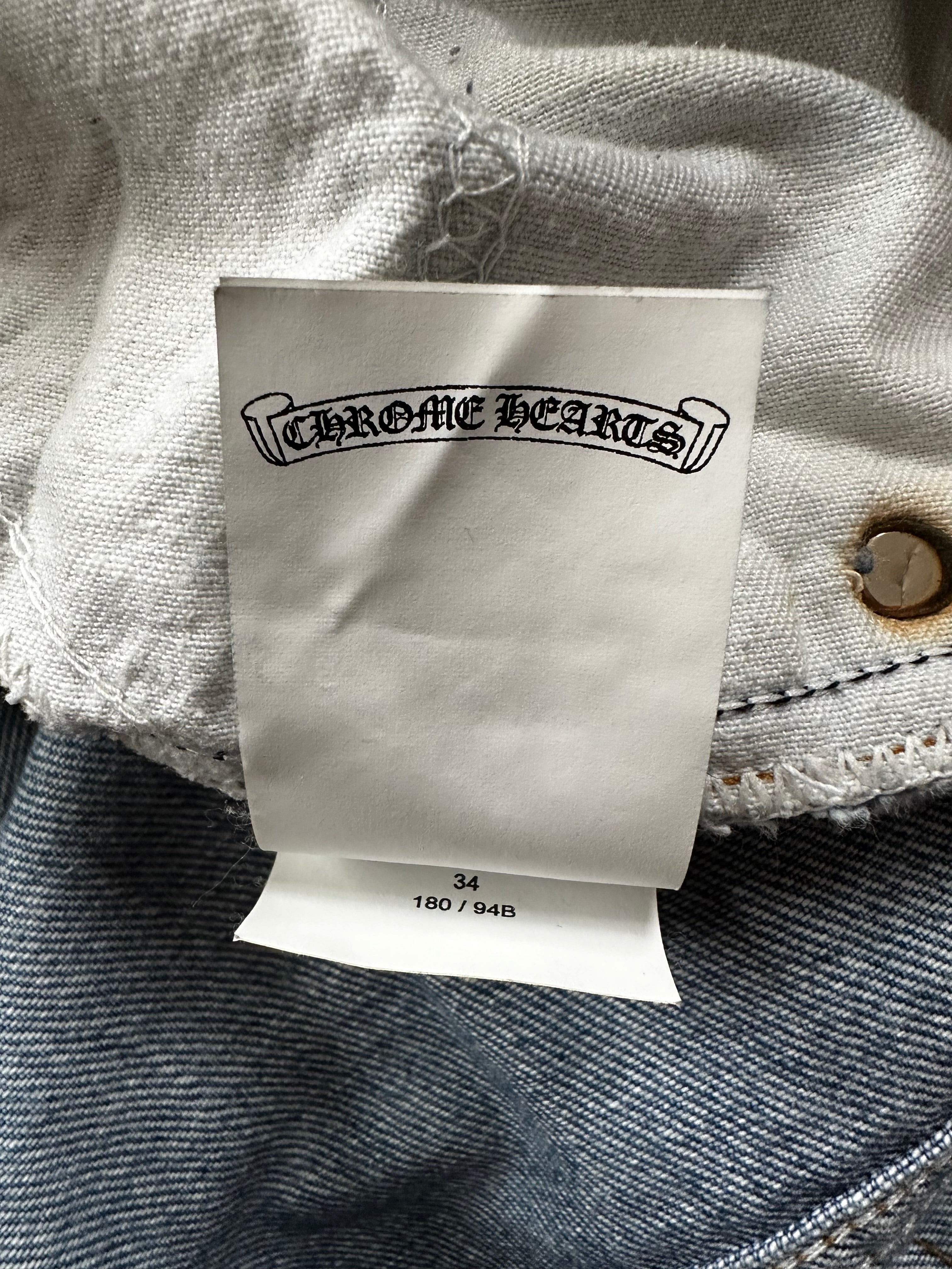 Chrome Hearts x Levi's Blue & Black Cross Patch Denim Jeans for Men - Stylish Vintage Streetwear for Casual Outfits and Night Out