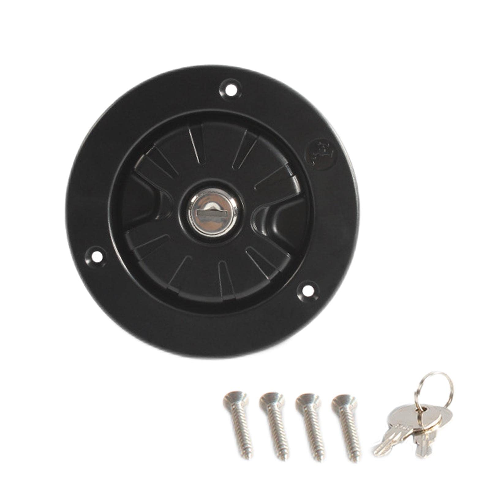 Ronyme 78mm Gravity Water Inlet Filler with Dustproof Lock & Keys - Heavy Duty RV Water Tank Filler for Trailers, Motorhomes, and Cars - Perfect for Outdoor Camping and Road Trips (Black)