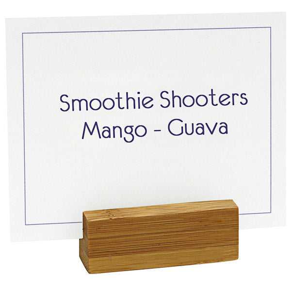 FOH Bamboo Sign Holder - 2.25 x 0.75 Inches - Set of 12 - Perfect for Restaurants, Retail Stores, and Event Displays