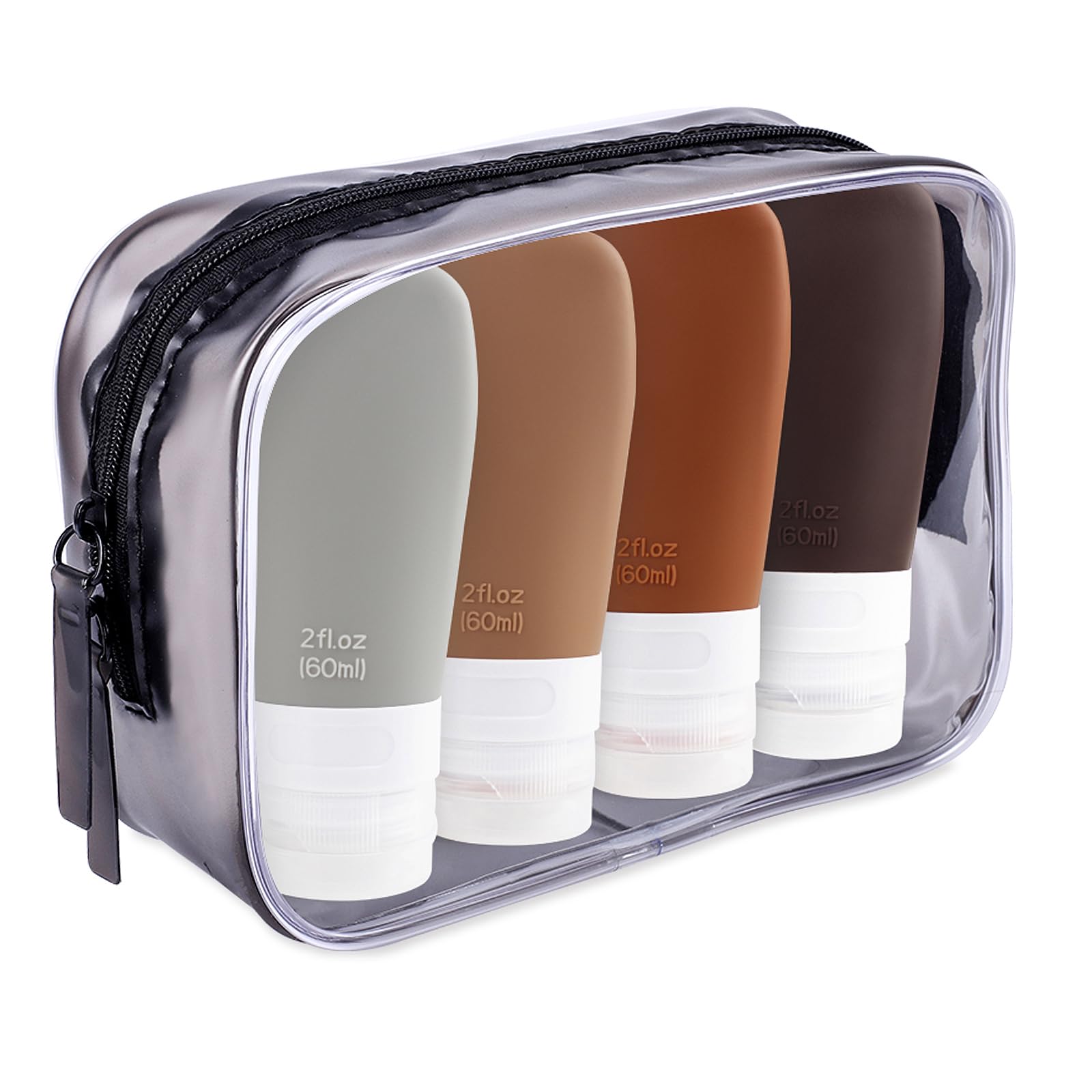 INSFIT 4-Pack TSA Approved Leak Proof Travel Bottles - BPA Free Refillable Toiletry Containers for Shampoo, Body Wash & Liquids | Portable Travel Accessories for Vacation, Gym & Business Trips