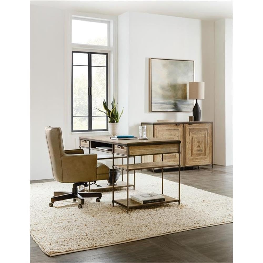 Hooker Furniture Home Office St. Armand Writing Desk - Modern Computer Desk for Small Spaces, Work from Home & Study - Solid Wood Home Office Desk with Storage Drawer