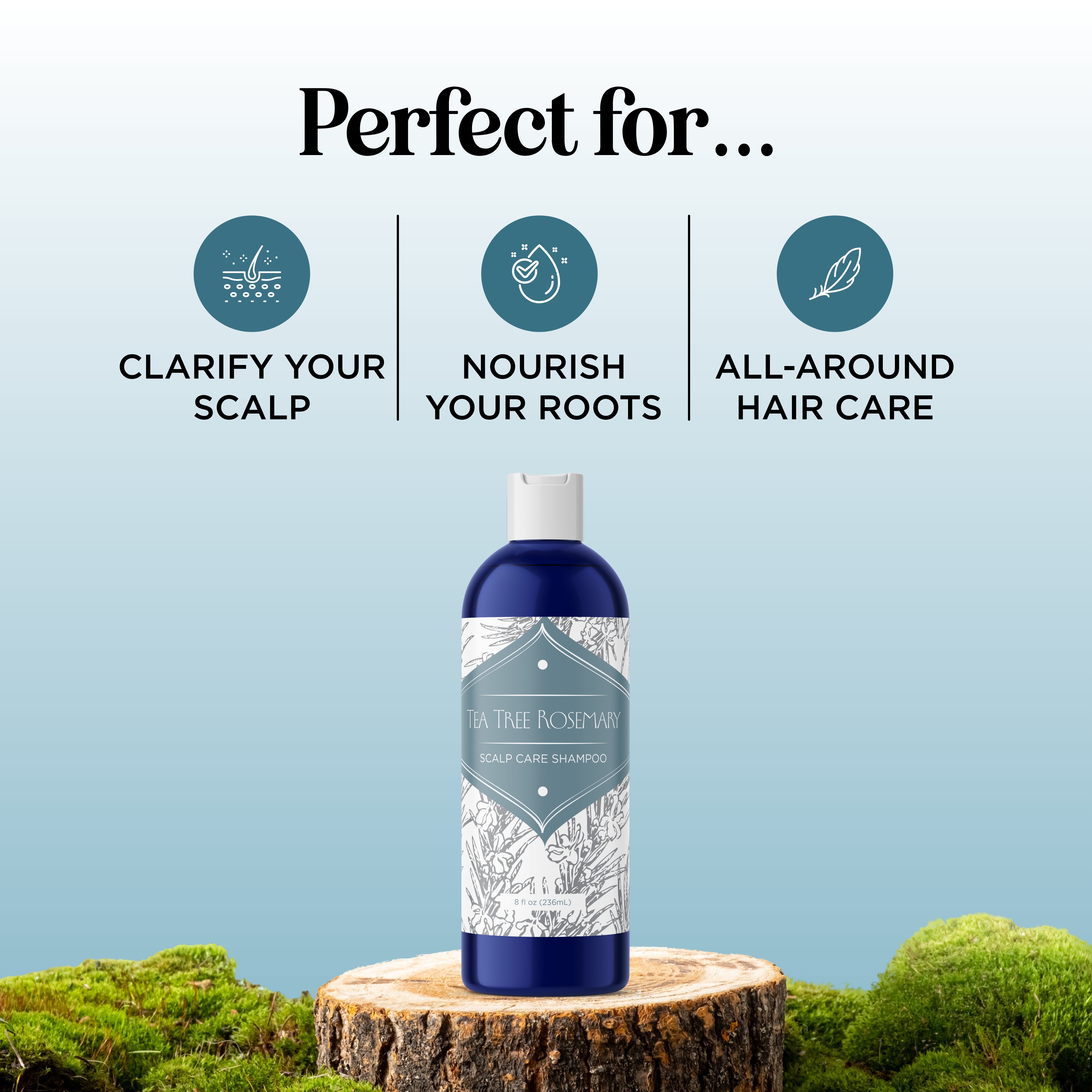 Tea Tree & Rosemary Shampoo for Hair Growth & Scalp Care - Natural Volumizing Shampoo for Thinning Hair - Daily Use for Men & Women - Perfect for Dry, Itchy Scalp & Dandruff Relief