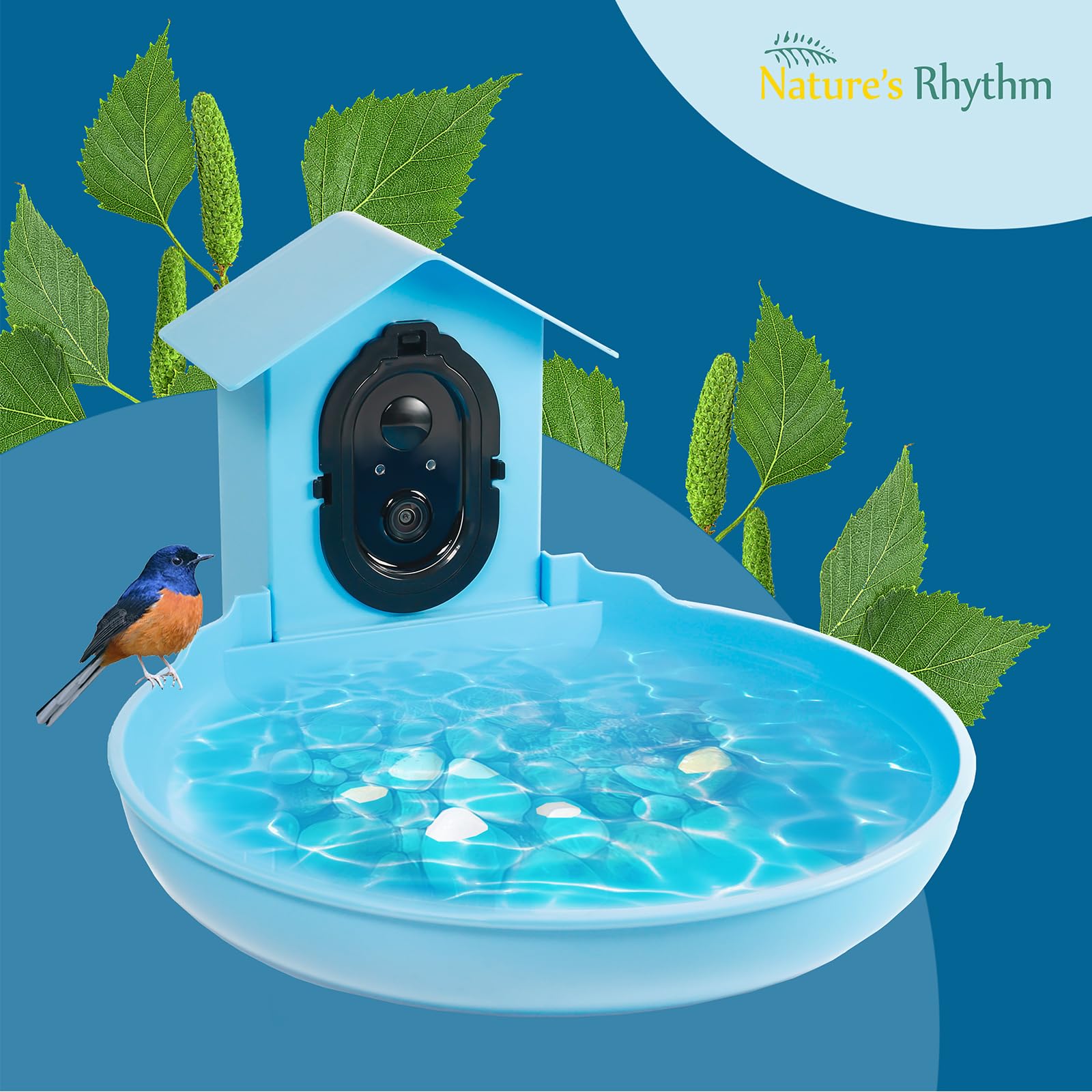 Nature's Rhythm Bird Bath - Handcrafted Outdoor Garden Decor for Birds, Decorative Yard Ornament for Patio, Lawn & Backyard - Attract Wild Birds & Enhance Garden Aesthetics