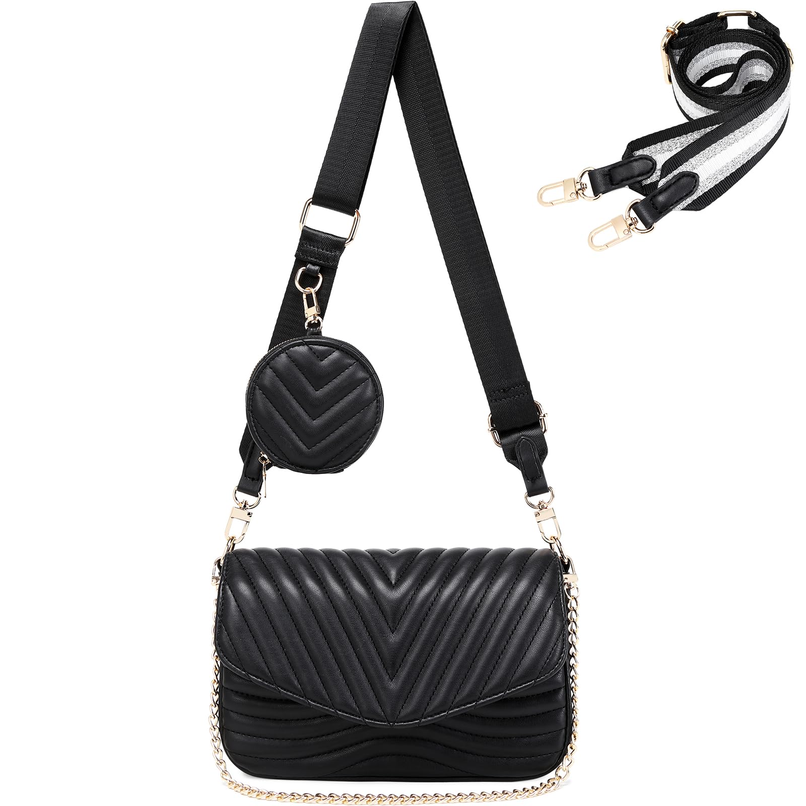 JEEHAN Quilted Crossbody Bags for Women - Stylish Designer Shoulder Handbag Small Purse with Adjustable Strap | Perfect for Shopping, Travel & Everyday Use