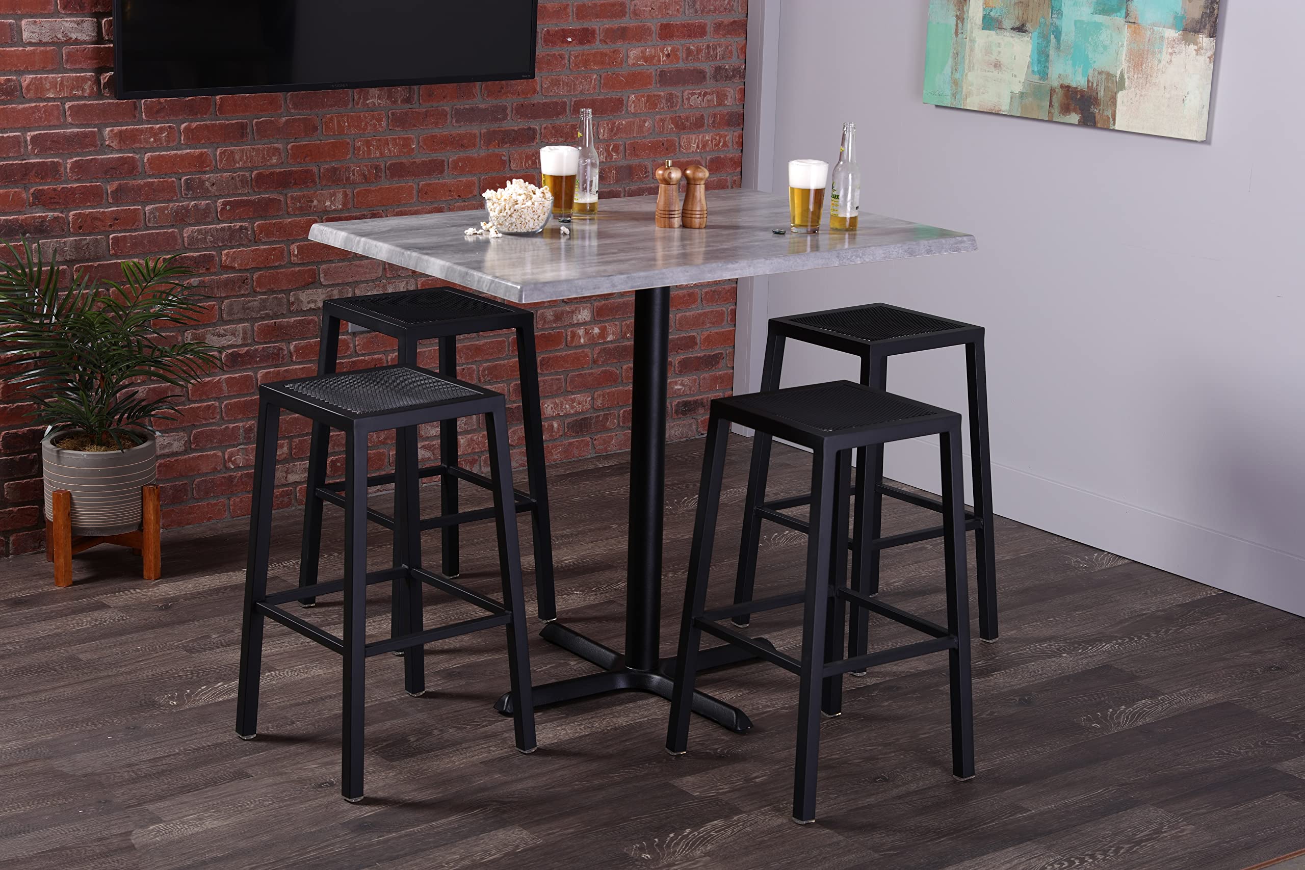 Holland Bar Stool Co. 36 Inch White Ash Round All-Weather EnduroTop Table with Umbrella Hole - Perfect for Patio, Deck, Garden & Outdoor Dining