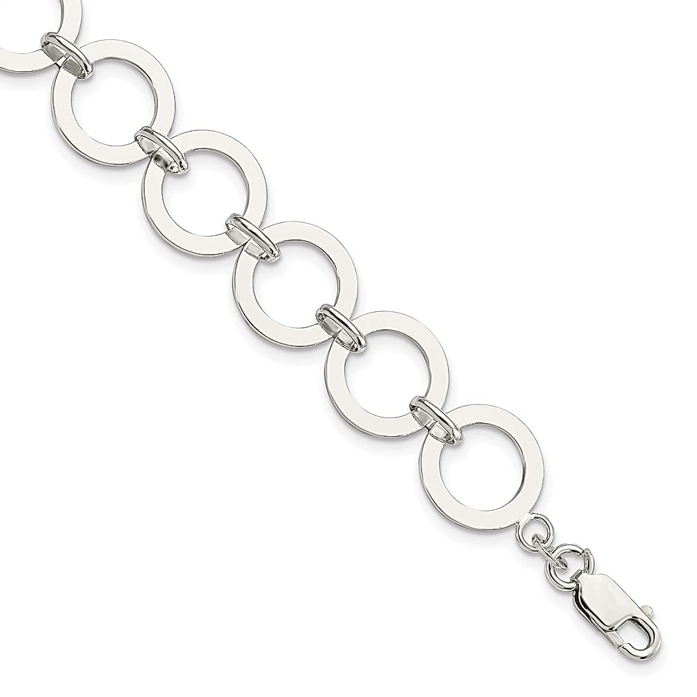925 Sterling Silver Circle Link Bracelet for Women - Elegant Fine Jewelry Gift for Her - Perfect for Weddings, Anniversaries & Special Occasions
