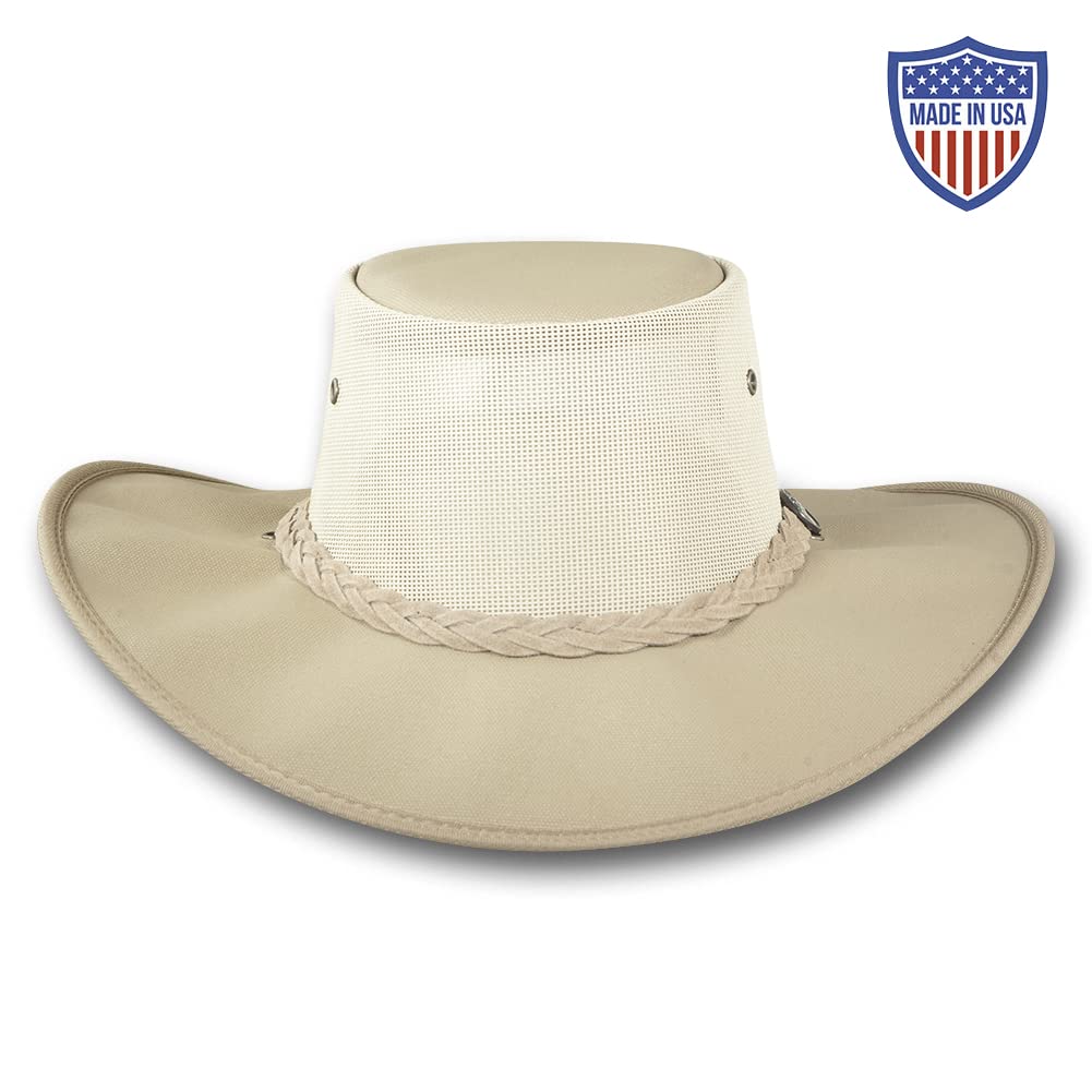 Wide Brim Canvas Cooler Hat - UV Protection Summer Outdoor Hat for Beach, Fishing, and Hiking - Item 1087