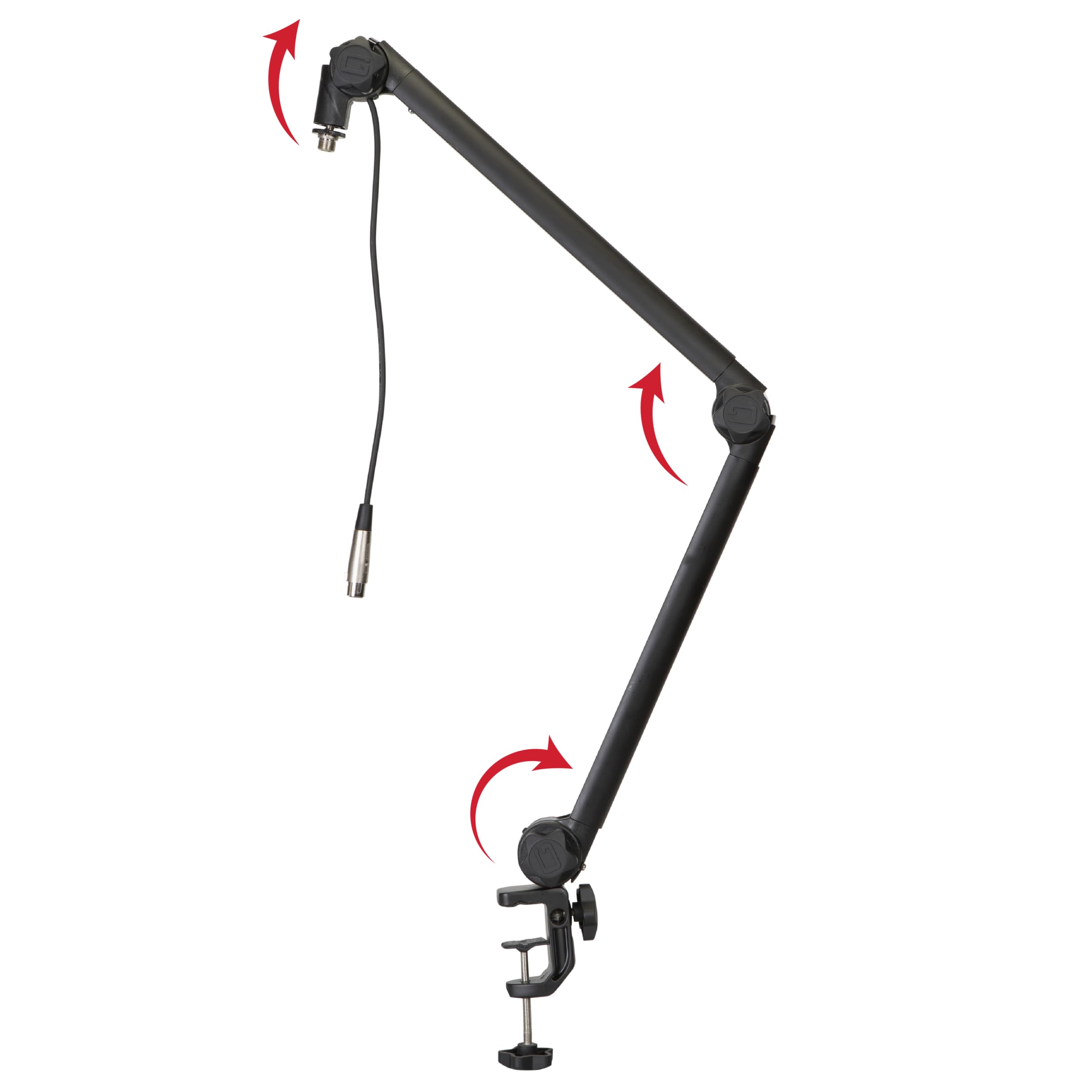 Gator Frameworks GFWBCBM3000 Deluxe Desk-Mounted Broadcast Microphone Boom Stand - Adjustable XLR Mic Arm for Podcasting, Streaming, Voice Recording & Home Studio Setup - Perfect for Podcasters, Gamers & Content Creators