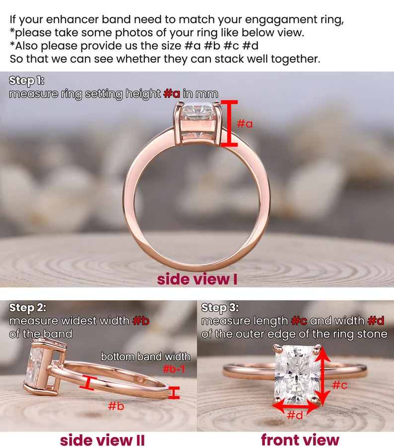 Marquise Moss Agate Chevron Wedding Ring Guard - Elegant Stackable Wedding Band for Women | Perfect for Bridal Jewelry, Anniversary Gifts & Special Occasions