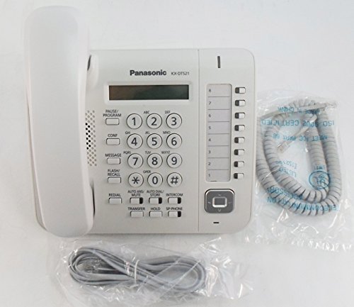 Panasonic KX-DT521 8-Button Business Phone with Backlit LCD Display & Full-Duplex Speakerphone - White | Ideal for Office, Call Center & Home Business Communication