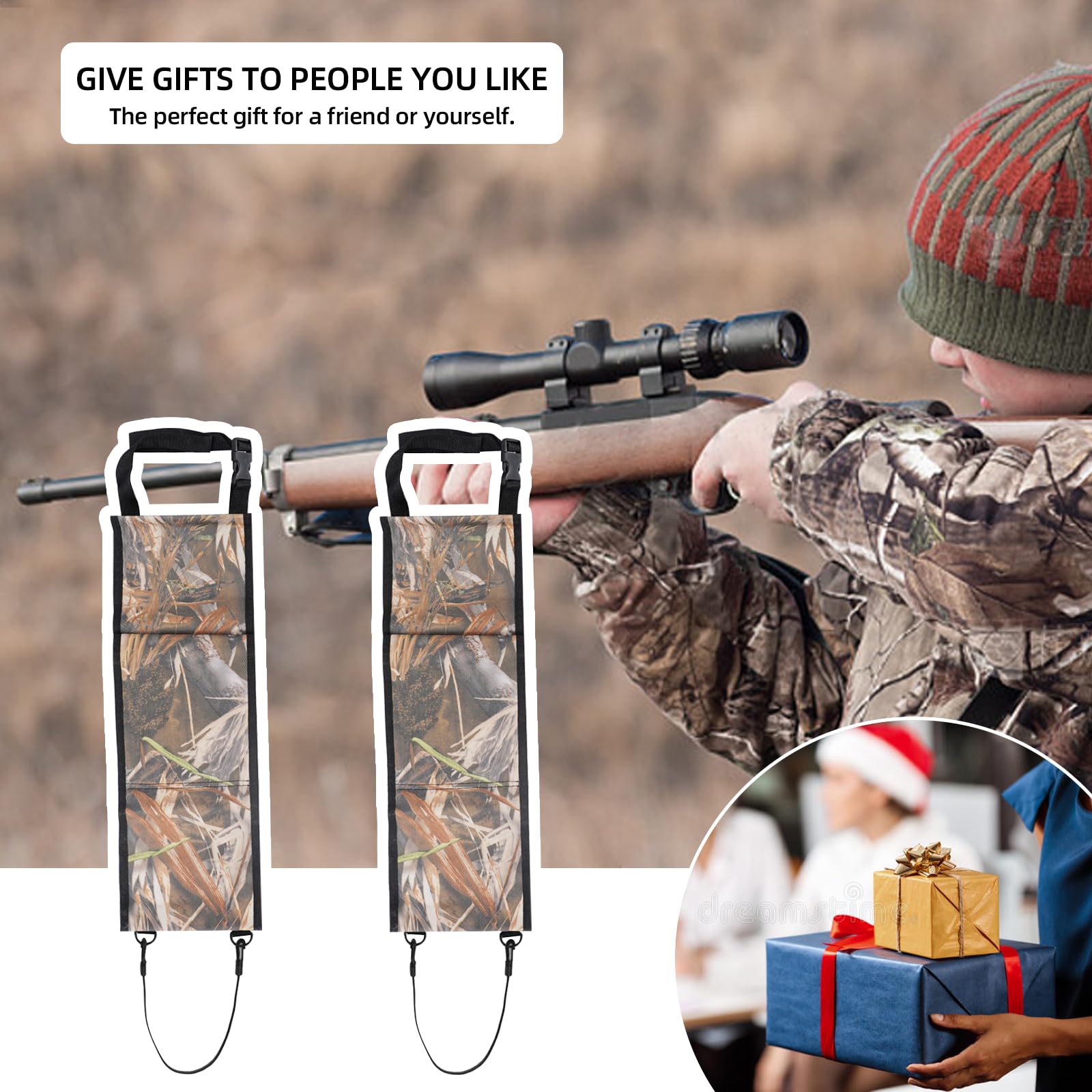 2 Pack Truck Seat Back Gun Rack - Molle Panel Organizer & Camo Gun Holder for Hunting Rifles/Shotguns - Perfect for Off-Road Adventures & Hunting Trips