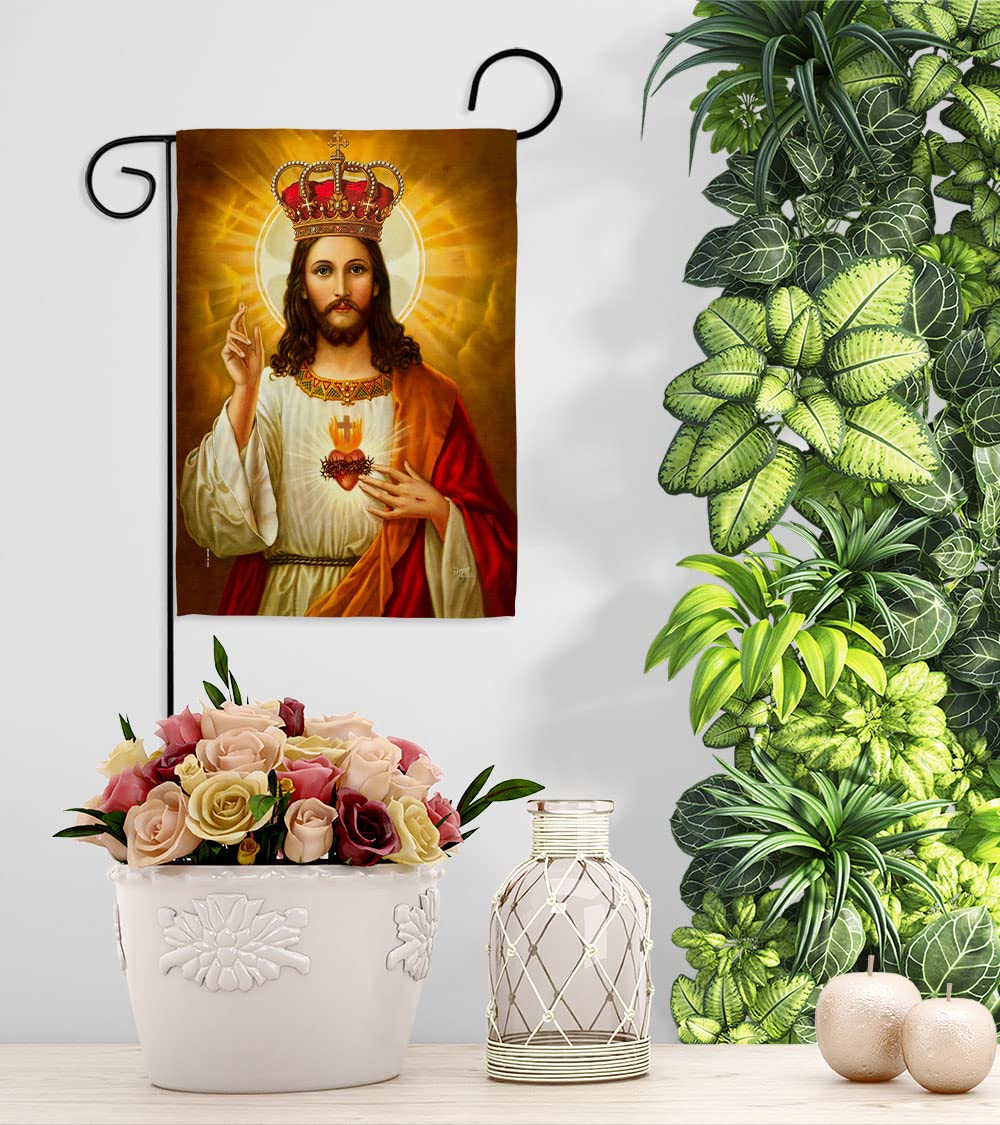Jesus Sacred Heart Garden Flag - Religious Easter Decoration for Home & Yard