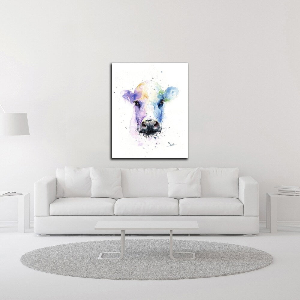 Abstract Cow Art Print by Eric Sweet - Premium Canvas Wall Decor, Ready to Hang - Perfect for Living Room, Bedroom & Office Decor