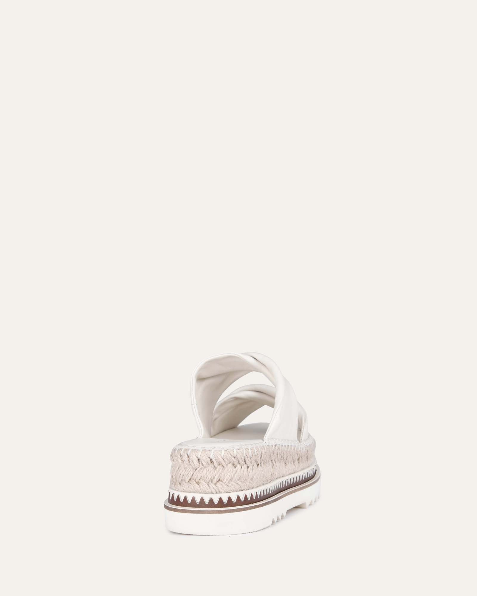 Elena Espadrille Slides - Off White Leather Comfortable Sandals for Women | Perfect for Beach, Pool, and Summer Outfits